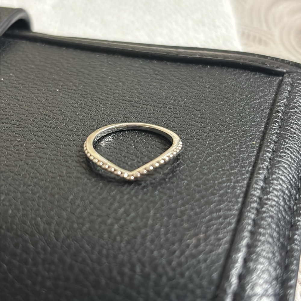 Pandora S925 Silver Beaded Stackable Ring - Silver - image 3